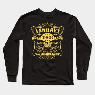 January 1969 Retro Shirt Vintage 50th Birthday Decorations Long Sleeve T-Shirt